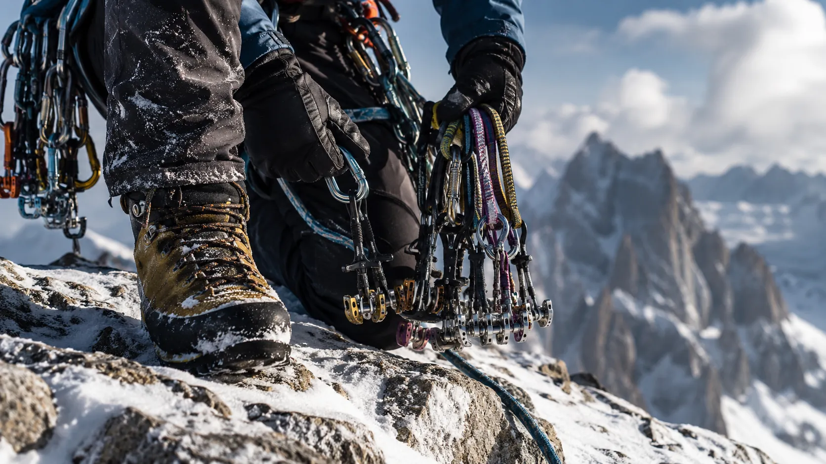 Alpinista no detalhe